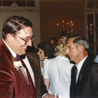 7/25/82 - 32nd Installation of Officers, Olympic Golf & Country Club, San Francisco - L to R: Incoming President Handford Clews, Charlie Bottarini, and John Menicucci.