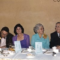 7/25/82 - 32nd Installation of Officers, Olympic Golf & Country Club, San Francisco - L to R: Incoming Lion President Handford & Margot Clews, and Emma & PDG Joe Giuffre.