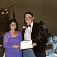 7/25/82 - 32nd Installation of Officers, Olympic Golf & Country Club, San Francisco - L to R: foreground: Margot & Incoming President Handford. On left: Linnie Faina and Lorraine Castagnetto.