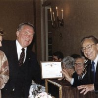 7/25/82 - 32nd Installation of Officers, Olympic Golf & Country Club, San Francisco - L to R: Lorraine & Ed Morey, PDG Joe Giuffre, sitting, and PDG Bill Tonelli.