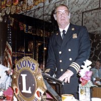 5/11/83 - Guest Speaker Program, L & L Castle Lanes, San Francisco - Our guest speaker at the podium.