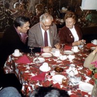 1/19/83 - New Member Induction & Ladies’ Night, L & L Castle Lanes, San Francisco - L to R: Handford Clews, PDG Don & Carol Stanaway, and Emily Farrah.