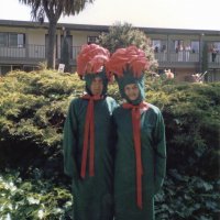 5/11/85 - District 4-C4 Convention, El Rancho Tropicana, Santa Rosa - Costume Parade - Charlie & Estelle Bottarini posing after the parade.