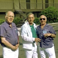 5/11/85 - District 4-C4 Convention, El Rancho Tropicana, Santa Rosa - L to R: Leon Shore (?), Charlie Bottarini, and Bernard Worken.