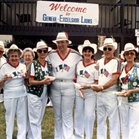 5/11/85 - District 4-C4 Convention, El Rancho Tropicana, Santa Rosa - L to R: Ted Zagorewixz, Dorothy Pearson, Estelle Bottarini, Handford & Margot Clews, Les Doran, and Eva Bello.