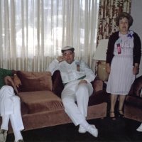 5/11/85 - District 4-C4 Convention, El Rancho Tropicana, Santa Rosa - L to R: Dick Johnson, Handford Clews, and Irene & Bill Tonelli.