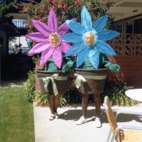 5/6/89 - District 4-C4 Convention, El Rancho Tropicana, Santa Rosa - Costume Parade - Estelle & Charlie Bottarini posing in costume.