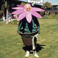 5/6/89 - District 4-C4 Convention, El Rancho Tropicana, Santa Rosa - Costume Parade - Giulio Francesconi posing in costume.