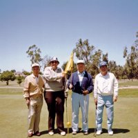 5/3/89 - District 4-C4 Convention, El Rancho Tropicana, Santa Rosa - Golf Tournament - L to R: Charlie Bottarini, Handford Clews, Frank Ferrera, and unknown.