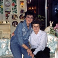 Early 1993 - Pre-convention Meeting, Clews residence, San Bruno - Margot Clews (left) with Estelle Bottarini.