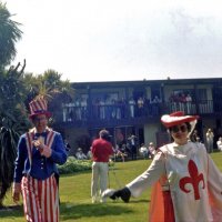 5/20/95 - El Rancho Tropicana, Santa Rosa - Costume Parade - Lyle Workman (1967), left, and Estelle Bottarini (1966). Year following name is when each costume appeared in the District Convention.