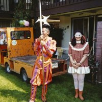 5/20/95 - El Rancho Tropicana, Santa Rosa - Costume Parade - L to R: Mike Castagnetto (1980), Margot Clews (1984), and Charlie Bottarini (1969). Year following name is when each costume appeared in the District Convention.