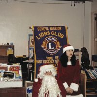 12-20-02 - Mission Education Center Christmas with Santa, Mission Education Center, San Francisco - Santa and his assistant, with Steve Currier prepping for the next class on the left.