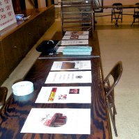 2/23/2002 - Recreation Center for the Handicapped, San Francisco - 20th Annual Crab Feed - Raffle ticket table ready for purchasers.