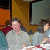 2/23/2002 - Recreation Center for the Handicapped, San Francisco - 20th Annual Crab Feed - Ed Barbieri, left, and Tom Fitzgerald, with other guests.