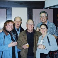 2/23/2002 - Recreation Center for the Handicapped, San Francisco - 20th Annual Crab Feed - L to R: Lou Thompson, Jim Park, Bob Thompson, and Linda & Lyle Workman.