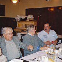 1/19/05 - Granada Cafe - L to R: Charlie Bottarini, Joe Farrah, Gerald Lowe, and George Salet listening to our guest speakers, the Guardian Angels.