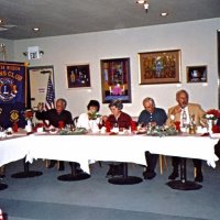 12/7/05 - Club Christmas Party at the Sharp Park Golf Course Restaurant, Pacifica - Ward & Diane Donnelly, Mike & Lorraine Castagnetto, Estelle & Charlie Bottarini, Dick Johnson, and Emily & Joe Farrah enjoying the party.