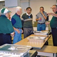 11/22/05 - Mission Educational Center, San Francisco - L to R: Lions Joe Farrah, Al Gentile, Sheriar Irani, Lyle Workman, and Aaron Straus, chairman, working on how serving the students will happen.