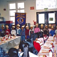 11/22/05 - Mission Educational Center, San Francisco - Students in one of the grades setting up to sing a song prior to lunch.