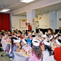 11/22/05 - Mission Educational Center, San Francisco - All the students patiently waiting for their lunch to be served.