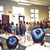 11/22/05 - Mission Educational Center, San Francisco - Students preparing to sing a song before lunch.