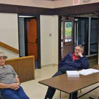 2/23/08 - 26th Annual Crab Feed - Janet Pomeroy Recreation & Rehabilitation Center, San Francisco - Charlie Bottarini, left, and Handford Clews taking a break before lunch.