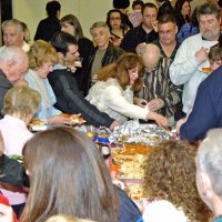 2/23/08 - 26th Annual Crab Feed - Janet Pomeroy Recreation & Rehabilitation Center, San Francisco - Pandemonium at the hors d’oeuvres table.