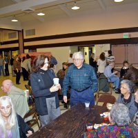 2/23/08 - 26th Annual Crab Feed - Janet Pomeroy Recreation & Rehabilitation Center, San Francisco - Around the table are, L to R: guest, Bill Graziano, Linda Workman, Joe & Emily (seated) Farrah, and two more guests.