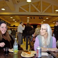 2/23/08 - 26th Annual Crab Feed - Janet Pomeroy Recreation & Rehabilitation Center, San Francisco - Denise Reinhardt, on left, and friend, enjoying hors d’oeuvres.