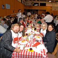 2/23/08 - 26th Annual Crab Feed - Janet Pomeroy Recreation & Rehabilitation Center, San Francisco - Front to back, left: Laz & Denise Reinhardt; right: Linda Workman, guest, Bill Graziano.