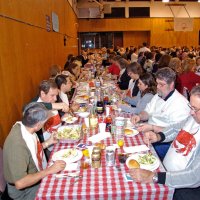 2/23/08 - 26th Annual Crab Feed - Janet Pomeroy Recreation & Rehabilitation Center, San Francisco - Guests beginning to enjoy dinner with salad.