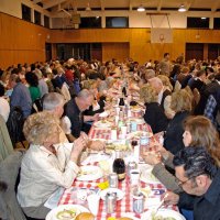 2/23/08 - 26th Annual Crab Feed - Janet Pomeroy Recreation & Rehabilitation Center, San Francisco - Guests beginning to enjoy dinner with salad.