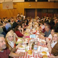 2/23/08 - 26th Annual Crab Feed - Janet Pomeroy Recreation & Rehabilitation Center, San Francisco - Guests beginning to enjoy dinner with salad.