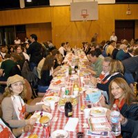 2/23/08 - 26th Annual Crab Feed - Janet Pomeroy Recreation & Rehabilitation Center, San Francisco - Guests beginning to enjoy dinner with salad. Third on left is Bill Mayta.