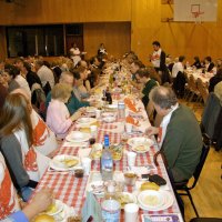 2/23/08 - 26th Annual Crab Feed - Janet Pomeroy Recreation & Rehabilitation Center, San Francisco - Guests beginning to enjoy dinner with salad.