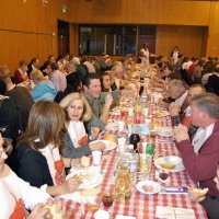 2/23/08 - 26th Annual Crab Feed - Janet Pomeroy Recreation & Rehabilitation Center, San Francisco - Guests beginning to enjoy dinner with salad.