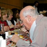 2/23/08 - 26th Annual Crab Feed - Janet Pomeroy Recreation & Rehabilitation Center, San Francisco - bill Graziano starting to enjoy the crab that finally arrived.