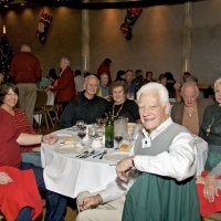 11/29/09 - 31st Annual Guilio Francesconi Charity Raffle drawing, Italian American Social Club, San Francisco - Guests enjoying; in foreground are Al Gentile and Arline Thomas.