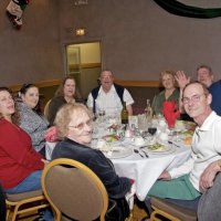 11/29/09 - 31st Annual Guilio Francesconi Charity Raffle drawing, Italian American Social Club, San Francisco - Guests enjoying; “Dutch” Blanchard in blue jacket on left.