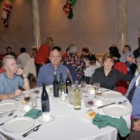 11/29/09 - 31st Annual Guilio Francesconi Charity Raffle drawing, Italian American Social Club, San Francisco - On right are Estelle & Charlie Bottarini, their two daughters, a guest, and Mick Dimas.