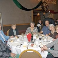 11/29/09 - 31st Annual Guilio Francesconi Charity Raffle drawing, Italian American Social Club, San Francisco - Guests enjoying; L to R: Joe Farrah, Don Stanaway, guest, Sylvia & Art Pignati, Helen Habeeb, Diane Johnson, and George Habeeb.