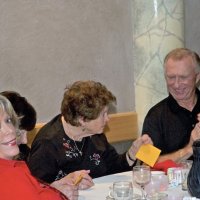 11/29/09 - 31st Annual Guilio Francesconi Charity Raffle drawing, Italian American Social Club, San Francisco - L to R: Theresa Garcia, Margot Clews, LaVerne Cheso, and a guest.