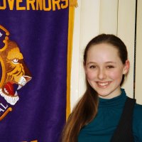 2/18/09 - Granada Cafe, San Francisco - Club Student Speaker Contest - topic “Water - Will California Be Left High and Dry” - Chloe Lessard, from Mercy High School, winner of the Student Speaker Contest.