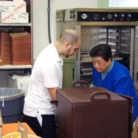 11/20/09 - Thanksgiving Luncheon, Mission Education Center, San Francisco - Cafeteria staff unloading the luncheon food.