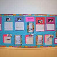 11/20/09 - Thanksgiving Luncheon, Mission Education Center, San Francisco - Student letter display.