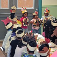 11/20/09 - Thanksgiving Luncheon, Mission Education Center, San Francisco - One of the classes singing a song.