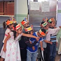 11/20/09 - Thanksgiving Luncheon, Mission Education Center, San Francisco - One of the classes singing a song.