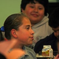 11/20/09 - Thanksgiving Luncheon, Mission Education Center, San Francisco - Cameo of a student.