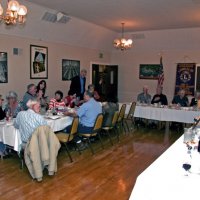 10/20/10 - District Governor Mike Simonini’s Official Visitation - Italian American Social Club, San Francisco - Far table, far side, l to r: guest, Sandra Ige, Handford Clews, waitress, LaVerne Cheso, Margot Clews, Dick & Diane Johnson; near side: David Demartini, George Salet, guest; head table, l to r: Al Gentile, Mike Castagnetto, Charlie Bottarini, and Stephen Picchi, Cabinet Treasurer. Ward Donnelly peeking in on right.